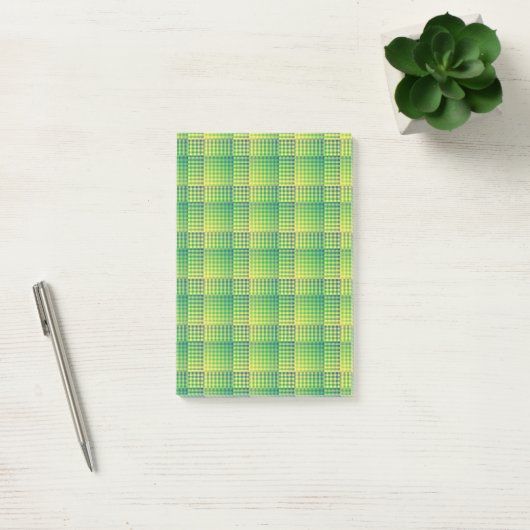 Green Blue Checker Abstract Pattern Post-it® Notes (Kantoor)