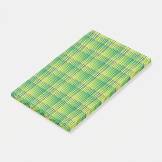 Green Blue Checker Abstract Pattern Post-it® Notes (Schuin)