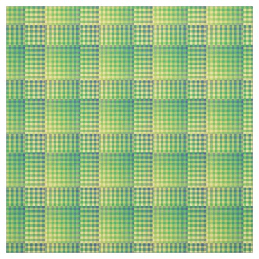Green Blue Checker Abstract Pattern Stof (Swatch)