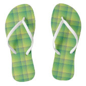 Green Blue Checker Abstract Pattern Teenslippers (Voetbed)