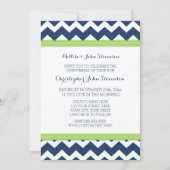 Green Blue Chevron Christening Uitnodiging (Achterkant)