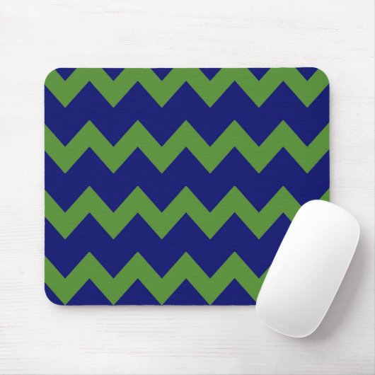 Green Blue Chevrons Mousepad Muismat (Met muis)