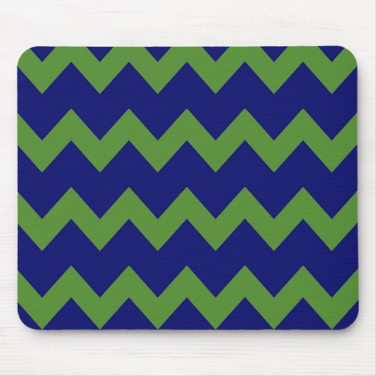 Green Blue Chevrons Mousepad Muismat (Voorkant)