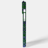 GREEN BLUE DAMASK GEMSTONE MONOGRAM Floral Case-Mate iPhone Case (Achterkant / Links)