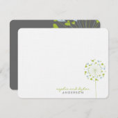 Green Blue Dandelions Love Weddenschap Hartelijk d Bedankkaart (Voorkant / Achterkant)