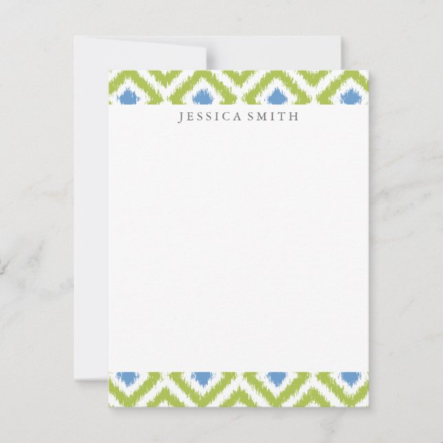 Green Blue Diamonds Ikat Pattern (Voorkant)