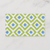 Green Blue Diamonds Ikat Pattern Contactkaartje (Achterkant)