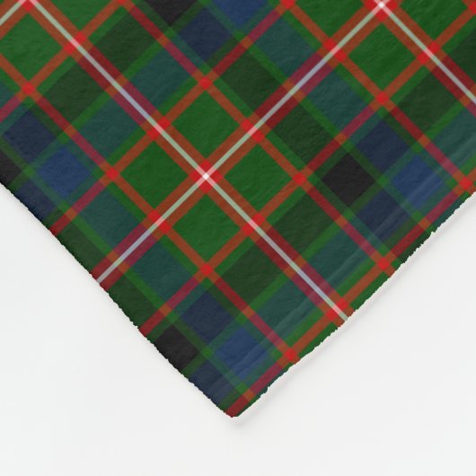 Green, Blue en Red Reid Clan Tartan Fleece Deken (Hoek)