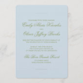 Green Blue Floral Watercolor Wedding Kaart (Voorkant)