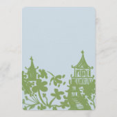 Green Blue Floral Watercolor Wedding Kaart (Achterkant)
