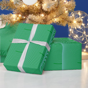 Green Blue Geometric Stripe Pattern Holiday Cadeaupapier