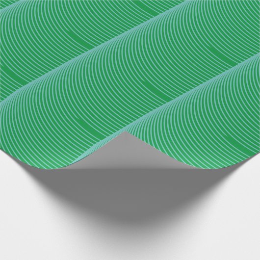 Green Blue Geometric Stripe Pattern Holiday Cadeaupapier (Hoek)