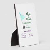 Green blue gitter clean mop add name address q r b fotoplaat (Zijkant)