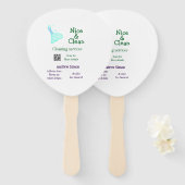 Green blue gitter clean mop add name address q r b handwaaier (Voorkant en achterkant)