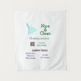 Green blue gitter clean mop add name address q r b wandkleed