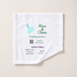 Green blue gitter clean mop add name address q r b washandje