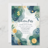 Green Blue Gold Finance Dollar Foto Afstudeerder P Kaart (Voorkant)