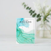 Green Blue Gold Trendy Earring Display Kaart Visitekaartje (Staand voorkant)