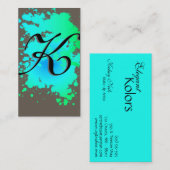 Green Blue Ink Paint Splash Visitekaartje (Voorkant / Achterkant)