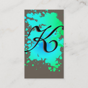 Green Blue Ink Paint Splash Visitekaartje