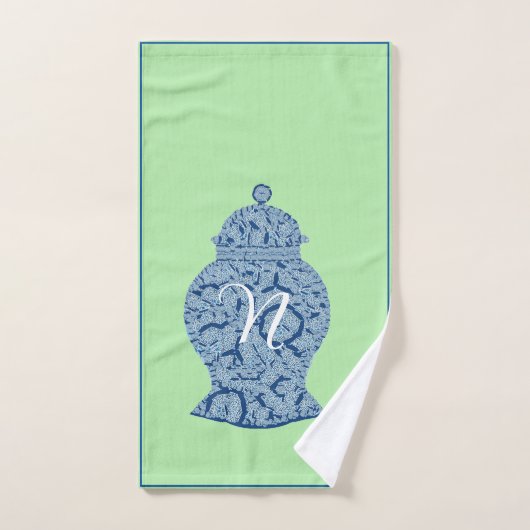 Green Blue Jar Ginger Jars Mosaic Handdoek (Handdoek)