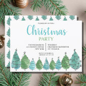 Green Blue-kerstboomfeest Kaart