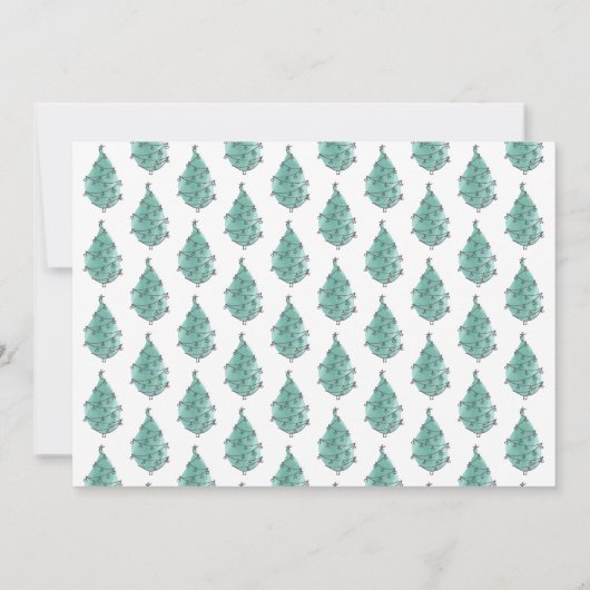 Green Blue-kerstboomfeest Kaart (Achterkant)