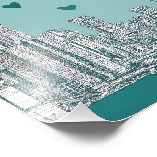 Green-blue NYC-valentijn Foto Afdruk (Hoek)