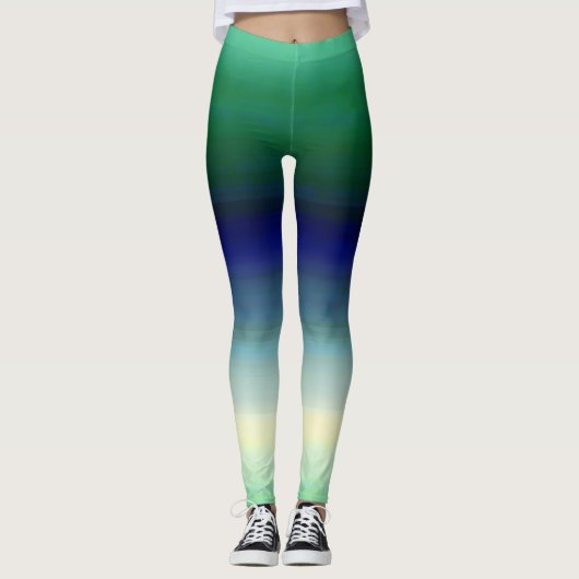 Green Blue Ombre Leggings (Voorkant)