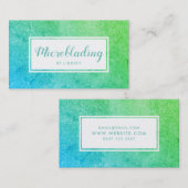 Green Blue Ombre Sparkle Glitter Microblading Visitekaartje (Voorkant / Achterkant)