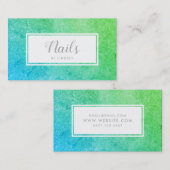 Green Blue Ombre Sparkle Glitter Nail Artist Visitekaartje (Voorkant / Achterkant)