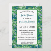 Green Blue Palm Tree Modern Wedding Shower Party Kaart (Voorkant)