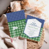 Green Blue PAR-T-SHIRT Golf Couple Shower Invitati Kaart