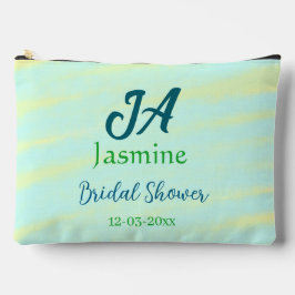 Green blue pastel watercolor bridal shower name da etui