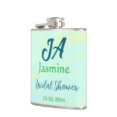 Green blue pastel watercolor bridal shower name da heupfles (Links)