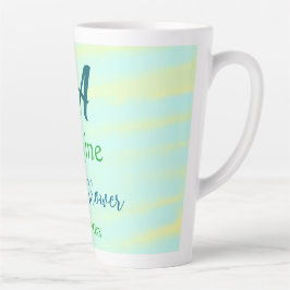 Green blue pastel watercolor bridal shower name da latte mok
