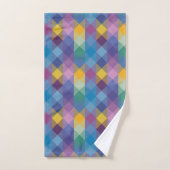 green, blue, pink, yellow and purple geometric bad handdoek (Handdoek)