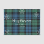 Green Blue Plaid Rustic Campbell Tartan Tissuepapier (Voorkant)