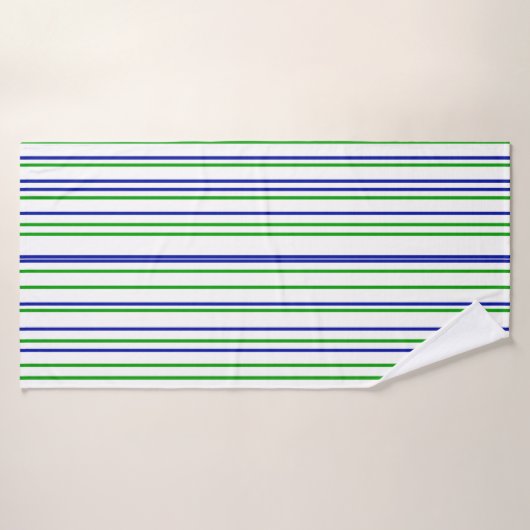 Green blue purple stripes modern custom pattern bad handdoek (Badhanddoek)