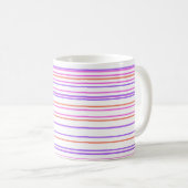 Green blue purple strips moderne custom pattern koffiemok (Voorkant rechts)