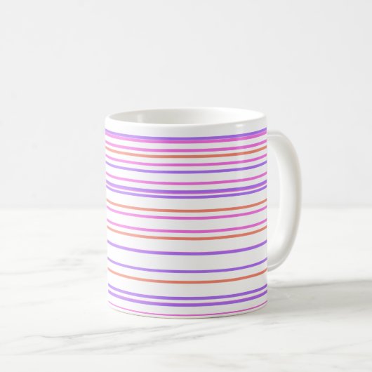 Green blue purple strips moderne custom pattern koffiemok (Voorkant rechts)