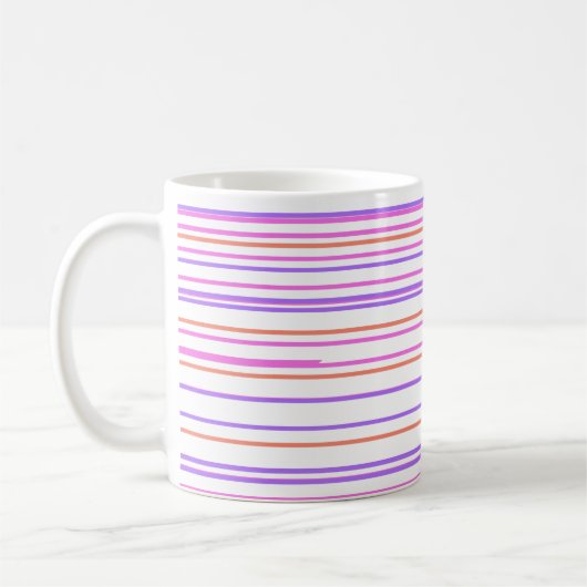 Green blue purple strips moderne custom pattern koffiemok (Links)