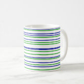 Green blue purple strips moderne custom pattern koffiemok (Voorkant rechts)