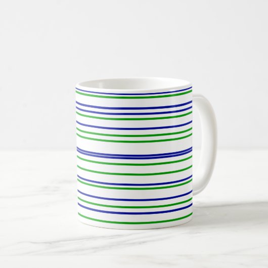 Green blue purple strips moderne custom pattern koffiemok (Voorkant rechts)
