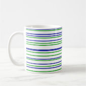 Green blue purple strips moderne custom pattern koffiemok (Links)