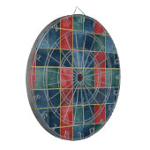 Green Blue Red Gold Plaid Stripes Dartbord (Voorkant Links)