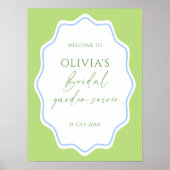 Green Blue Scalloped Lijst Bridal Soirée Welkom Poster (Voorkant)
