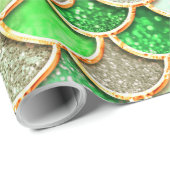 Green Blue Shiny Ombre Glitter Mermaid Scales Cadeaupapier (Rol Hoek)