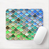 Green Blue Shiny Ombre Glitter Mermaid Scales Muismat (Met muis)