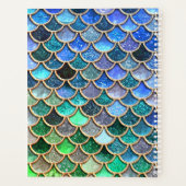 Green Blue Shiny Ombre Glitter Mermaid Scales Planner (Achterkant)